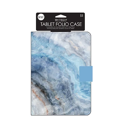 9in To 10in Tablet Folio Case - Blue Marble