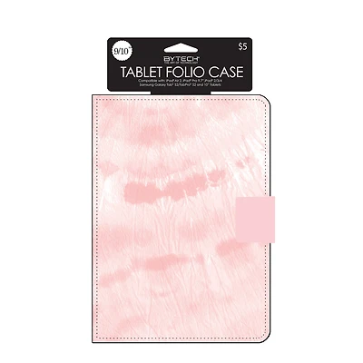 9in To 10in Tablet Folio Case - Pink Tie Dye