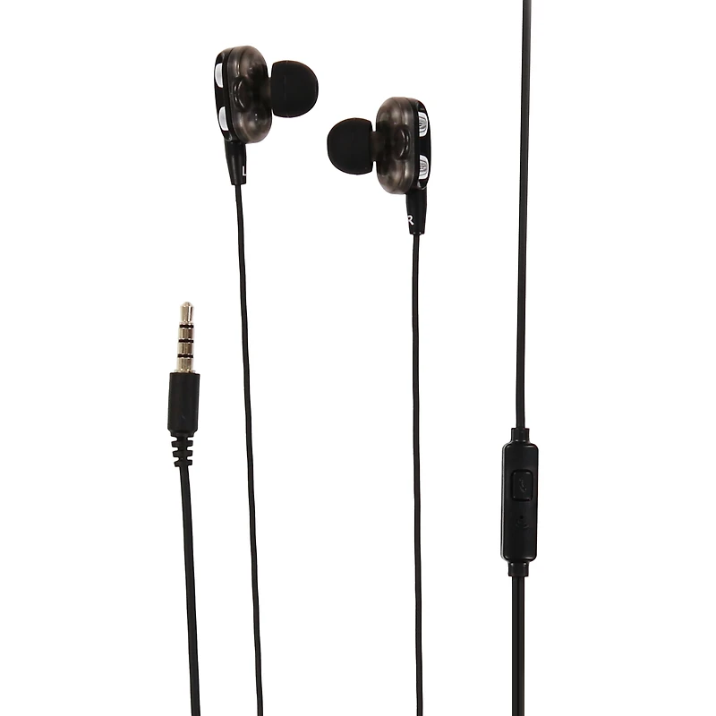 Dual Driver Wired Earbuds With Microphone