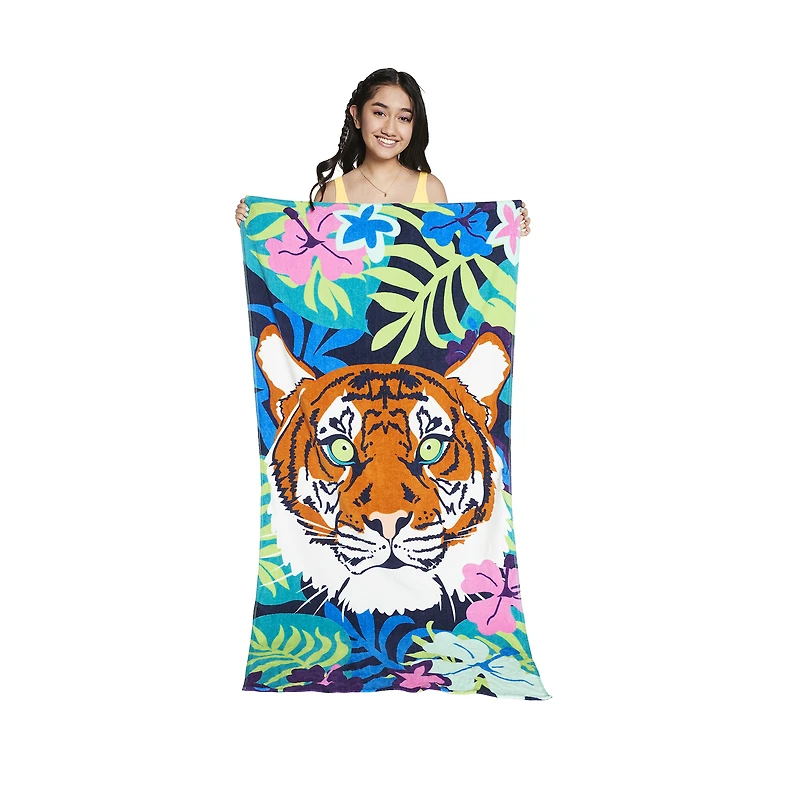 Tiger Beach Towel 30in X 60in