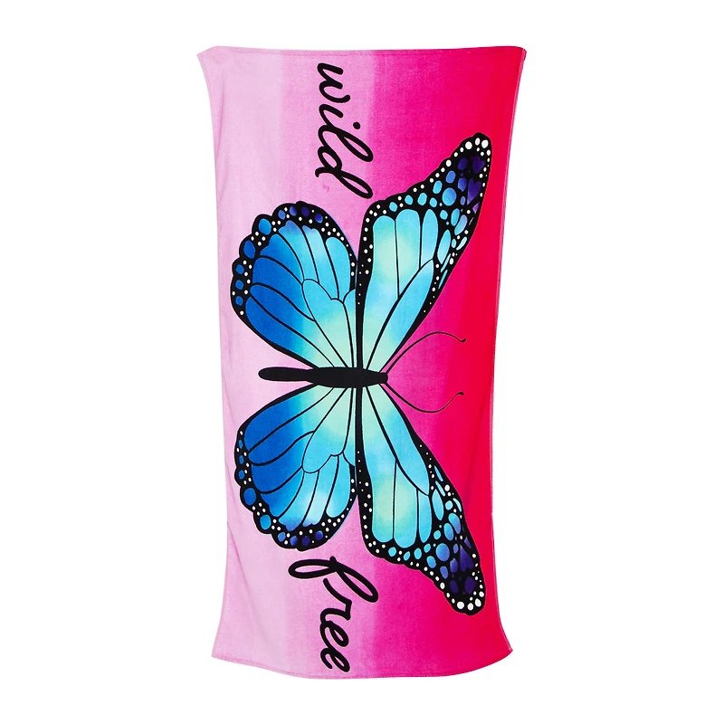 Blue Butterfly Beach Towel 30in X 60in