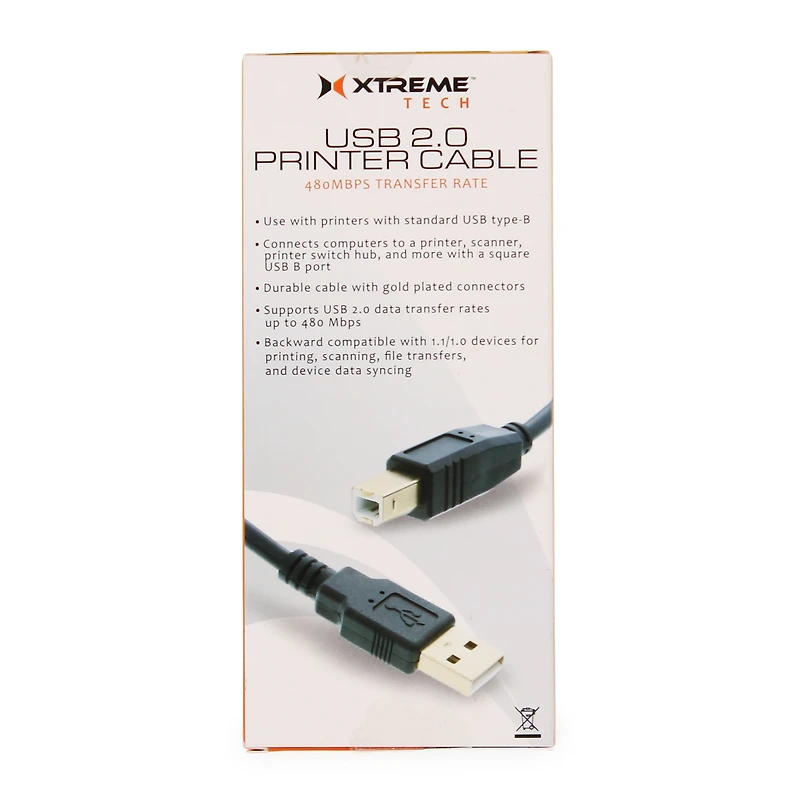 6ft Usb 2.0 Printer Cable