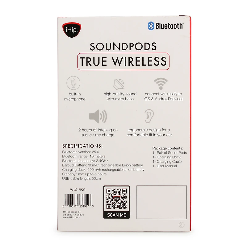 Soundpods Bluetooth® Earbuds With Mic & Wireless Charging Case