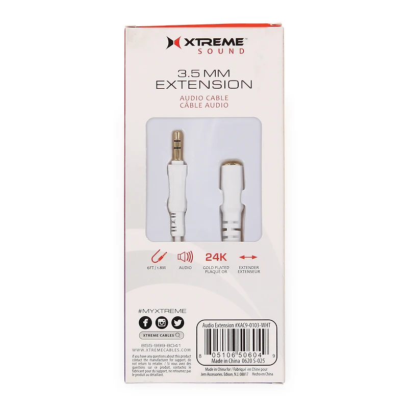 3.5Mm Audio Extension Cable 6ft