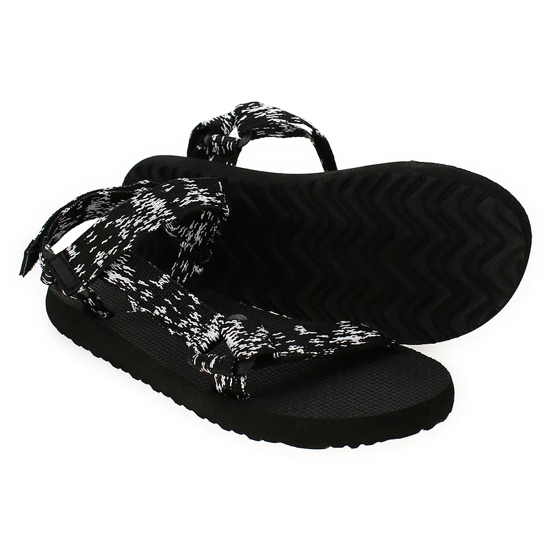 Ladies River Shoe Active Sandals - Black & White Straps
