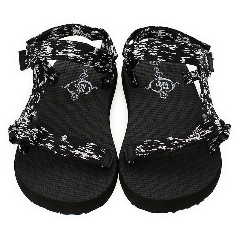 Ladies River Shoe Active Sandals - Black & White Straps