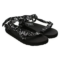 Ladies River Shoe Active Sandals - Black & White Straps