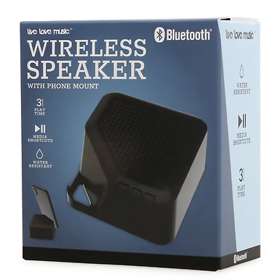 Water-Resistant Bluetooth® Speaker W/ Phone Mount