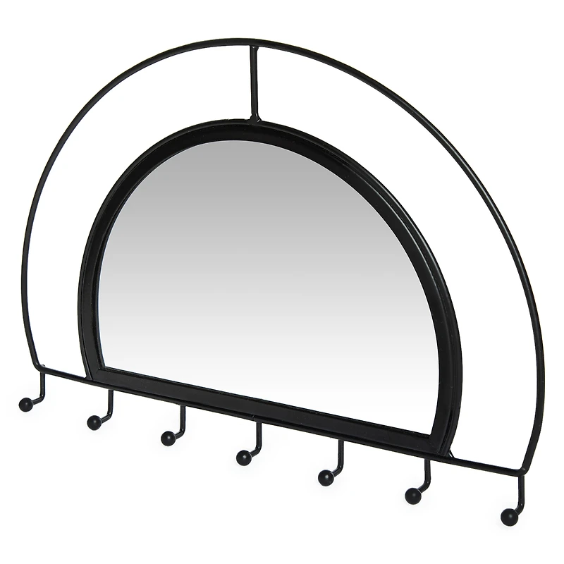 Half-Circle Mirror With Hooks
