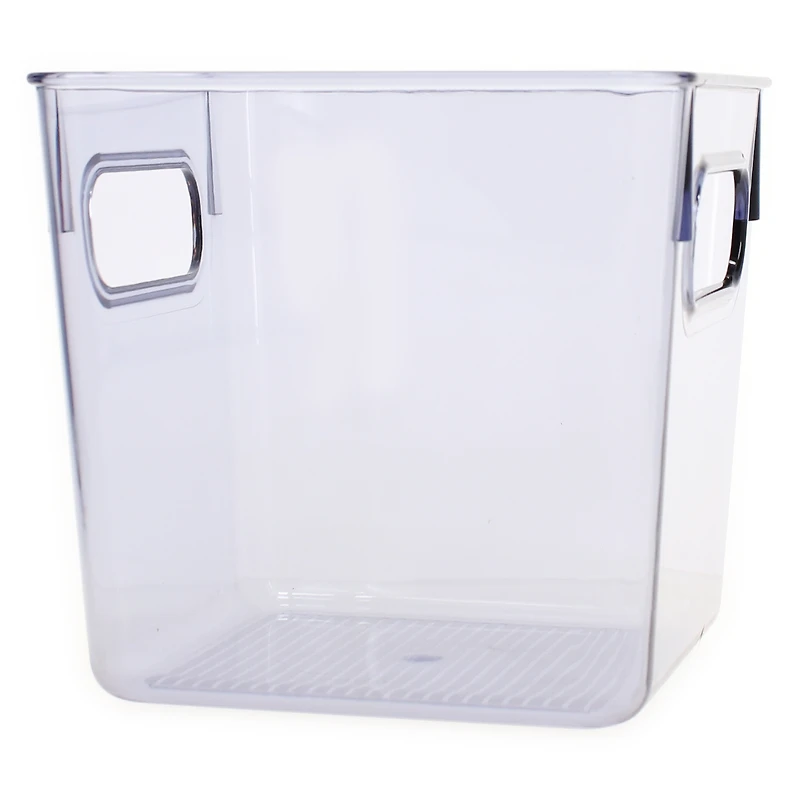 small clear plastic storage bin 6in x