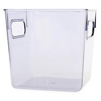 small clear plastic storage bin 6in x