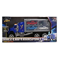 Race Car Transport Truck W/ 4 Race Cars