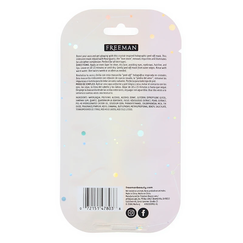 Freeman® Cosmic Holographic Peel-Off Mask Luminizing Rose Quartz 0.33oz