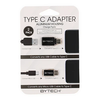 Usb-C Adapter 2-Pack (Converts Usb & Micro-Usb To Usb-C)