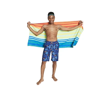 Multicolor Vertical Stripe Beach Towel 30in X 60in
