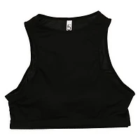 juniors high-neck sports bra - black