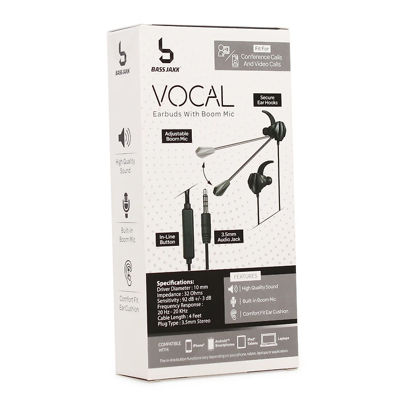 Wired Earbuds With Boom Mic