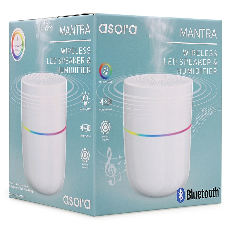 Asora Led Bluetooth® Speaker & Humidifier, Usb-Powered
