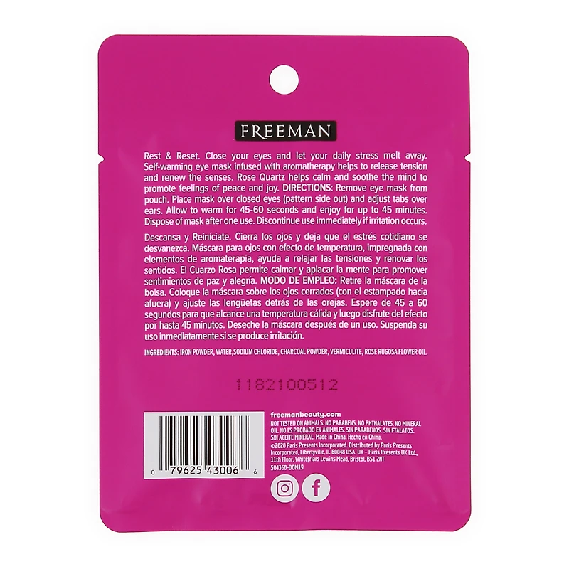 Freeman® Cosmic Steam Eye Mask - Rose Quartz