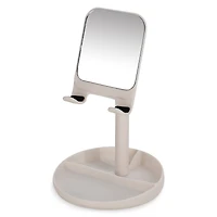 desktop tablet & phone stand with vanity mirror