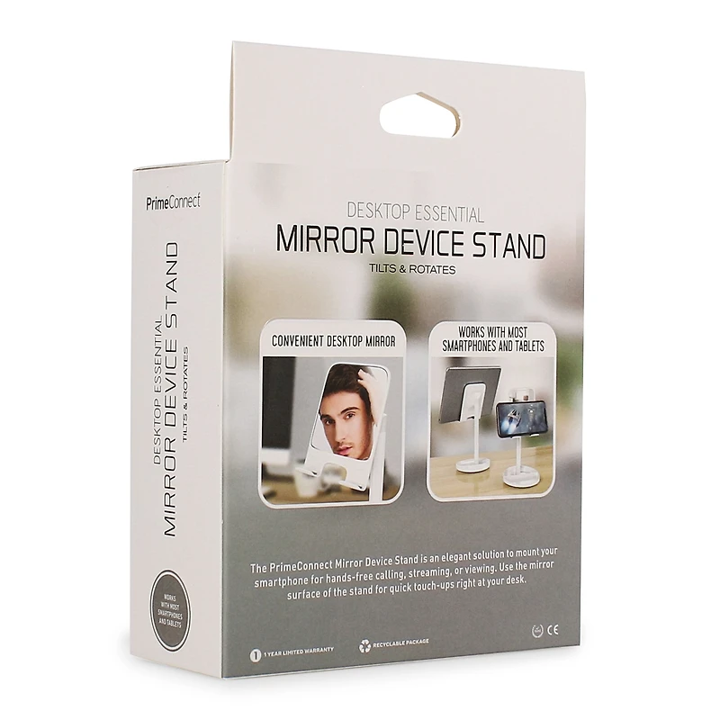 desktop tablet & phone stand with vanity mirror