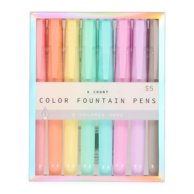 assorted color fountain pens 8-count