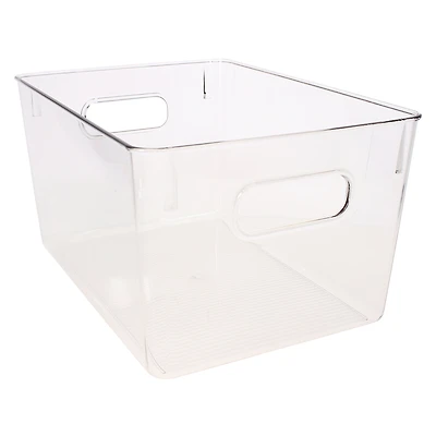 Clear Plastic Storage Bin 11in X 6in