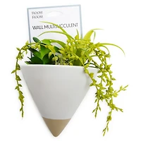 Hanging Faux Succulent Wall Planter 7in