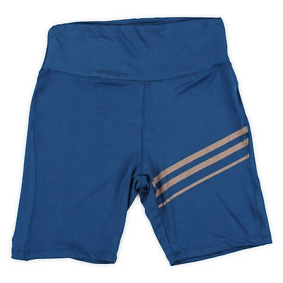 Series-8 Fitness™ Juniors Bike Shorts - Blue W/ Stripes