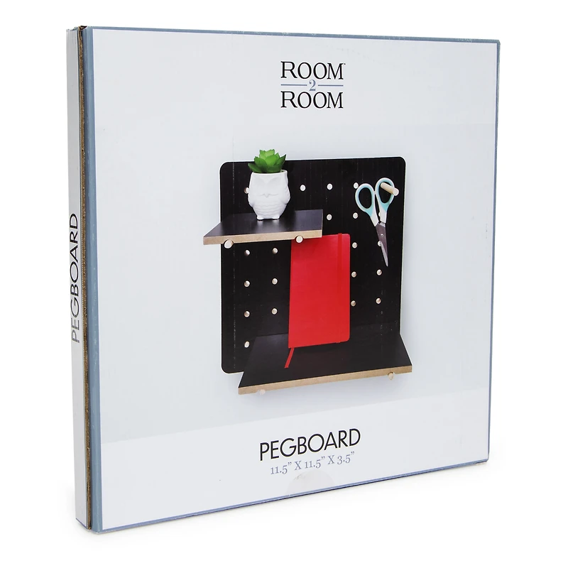pegboard shelf organizer 11.5in x