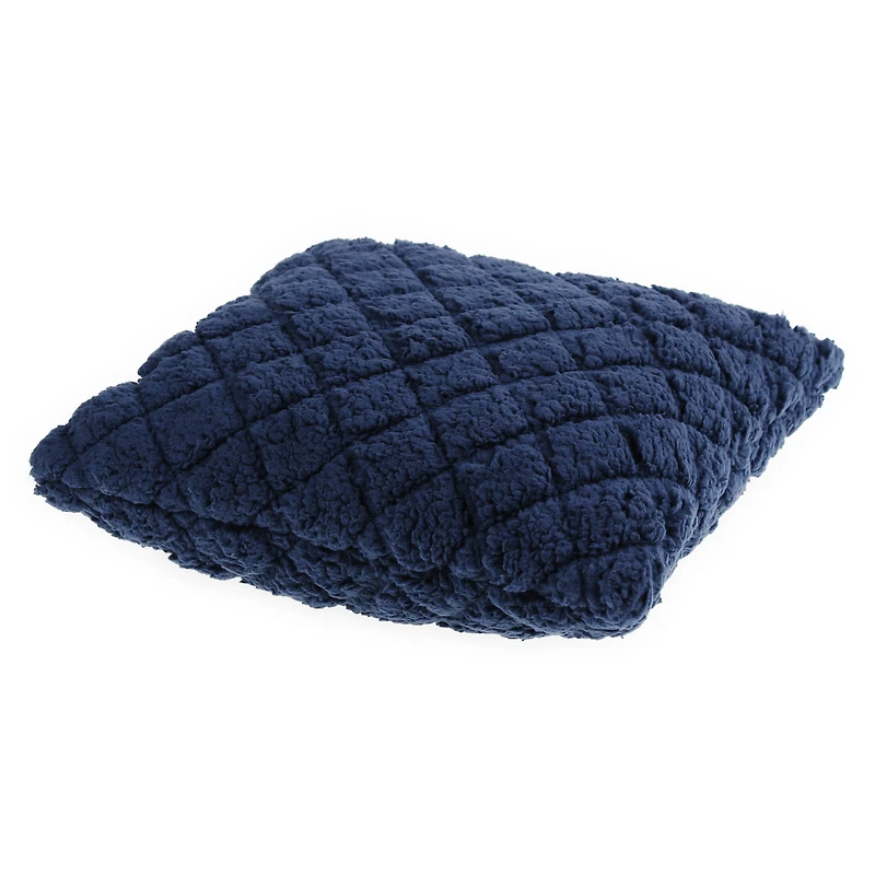 luxe collection quilted sherpa throw pillow 15in