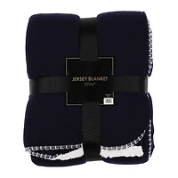 Jersey Blanket With Sherpa Fleece Lining 50in x 60in