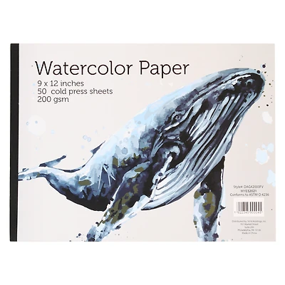 Artist Watercolor Paper Pad 9in X 12in
