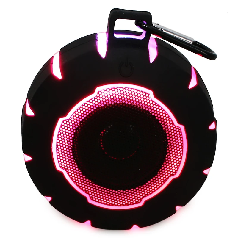 Clip-On Bluetooth® Speaker With Led Lights & Splash-Proof Protection