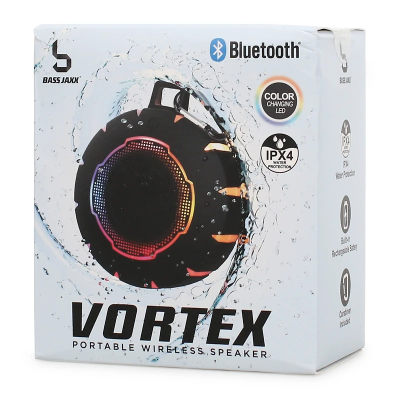 Clip-On Bluetooth® Speaker With Led Lights & Splash-Proof Protection