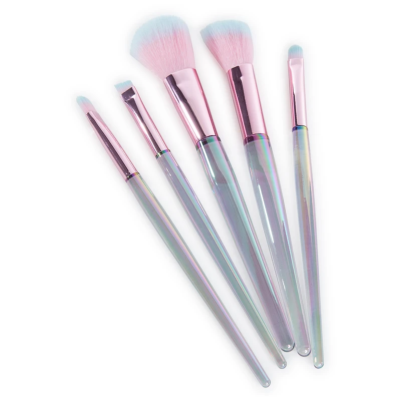 Makeup Brushes & Glitter Pouch 6-Piece Set