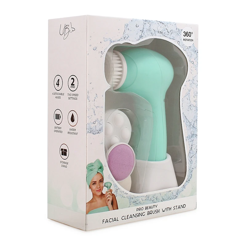 Electric Facial Cleansing Brush With 4 Heads