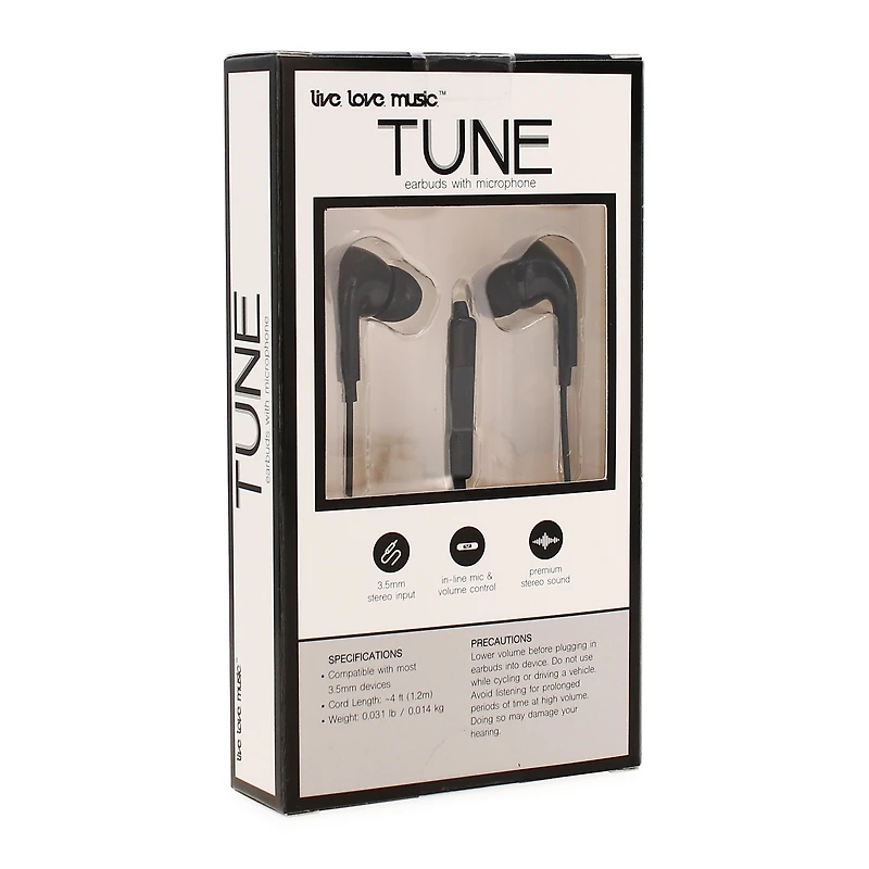 Tune Wired Earbuds W/ Microphone