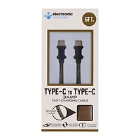 6ft USB-C To Type-C Fast Charging Cable, 3 Amp