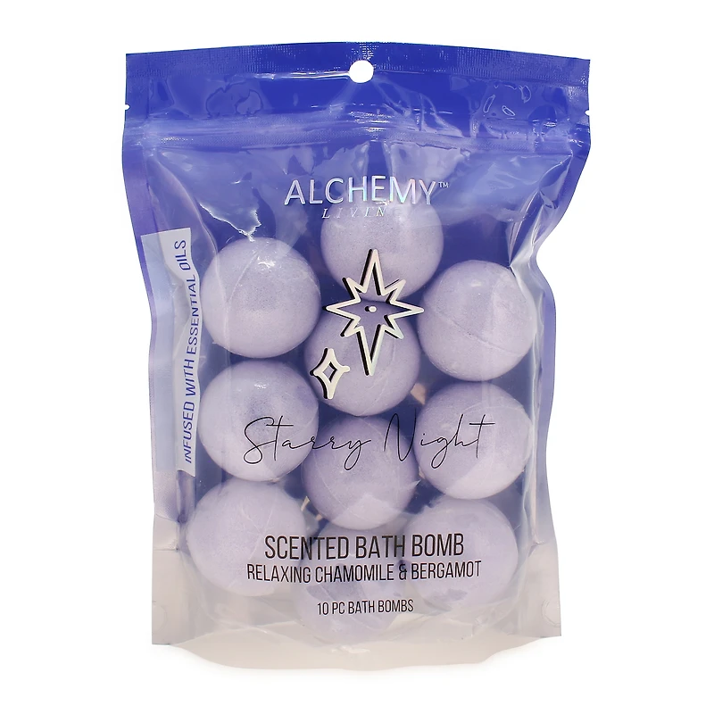 Alchemy Living™ Starry Night Bath Bombs, Chamomile + Bergamot 10-Count