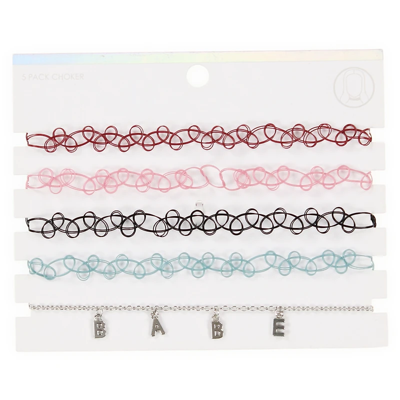 Tattoo Choker Necklace 5-Pack