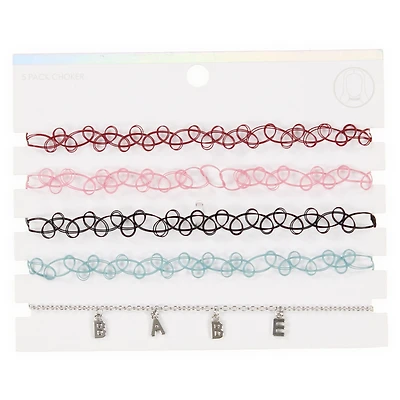 Tattoo Choker Necklace 5-Pack