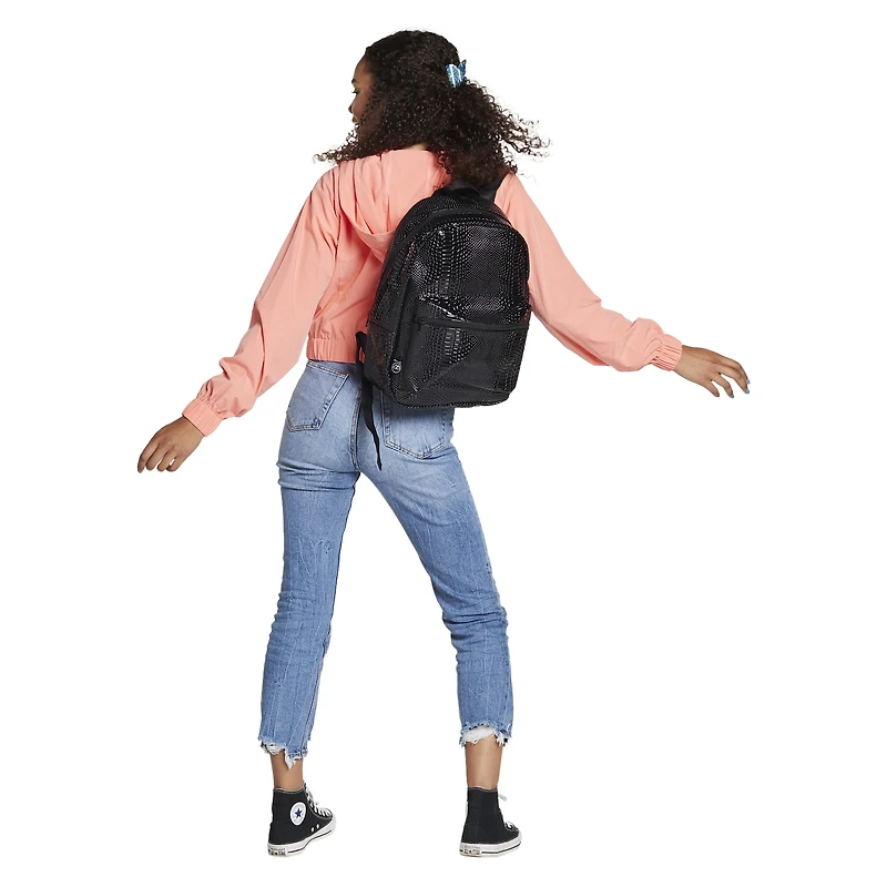 metallic snakeskin backpack 17in