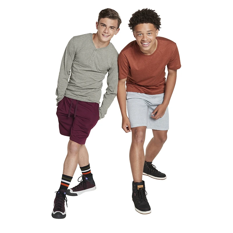 Young Men's French Terry Shorts - Burgundy