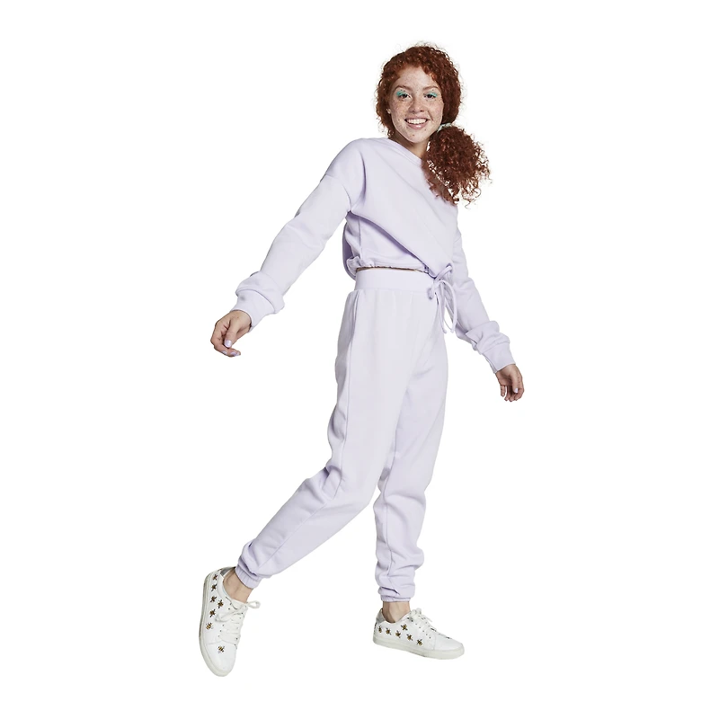 Juniors Cropped Bungee Sweatshirt - Lavender