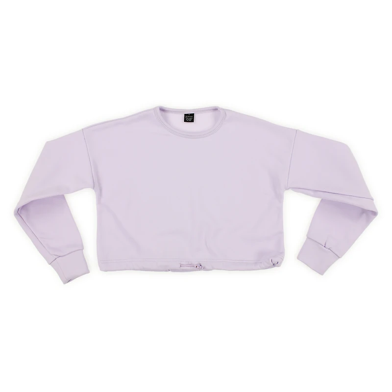 Juniors Cropped Bungee Sweatshirt - Lavender