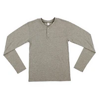 Young Men's Long Sleeve Henley Tee - Olive Green