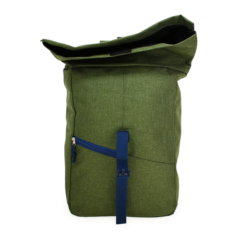 olive green roll top backpack 16in