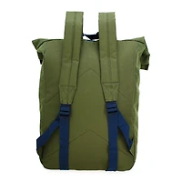 olive green roll top backpack 16in