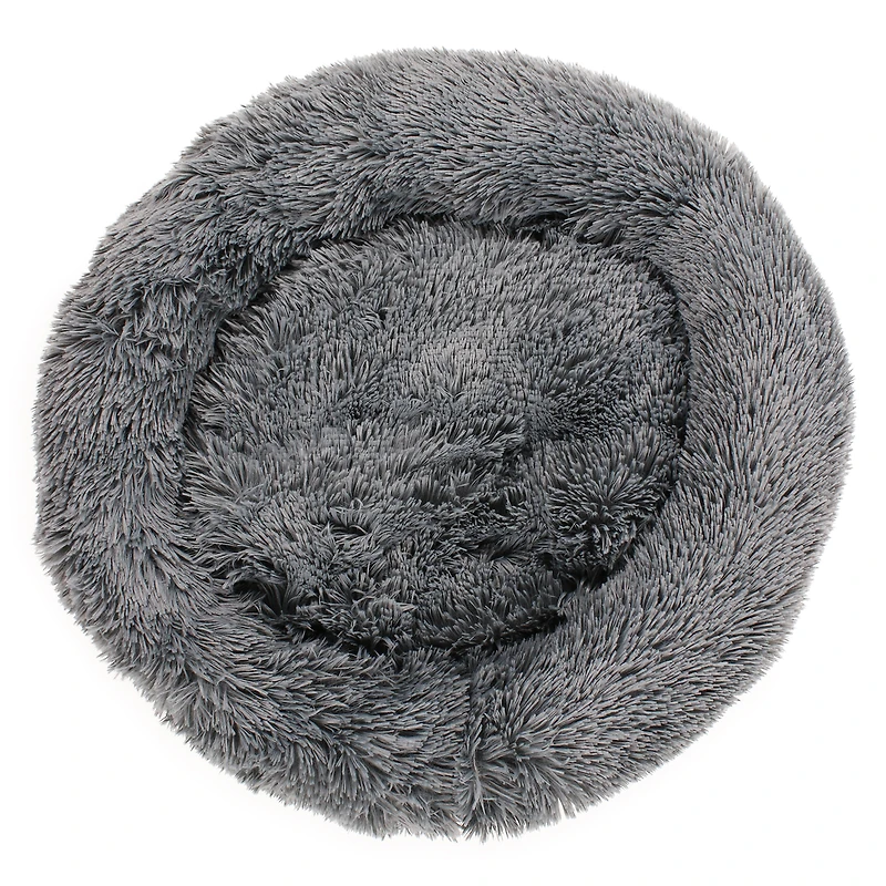 round faux fur pet bed 22in